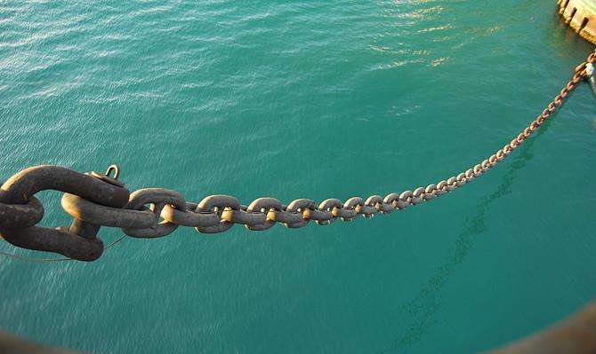 這是安徽亞太船用錨鏈附件的海上圖